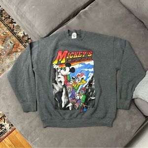Mickey Mouse Mountain Climbing Crew 1990s Vintage Sweatshirt Size XL
